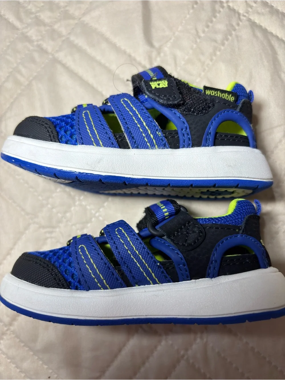 Stride Rite 360 5W Blue and Neon Yellow/Green Sneaker Sandals